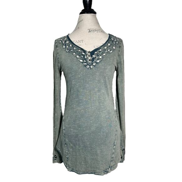 Free People | Women | Luna Embroidered Crochet Eyelet Long Sleeve Top | Medium - Picture 2 of 16